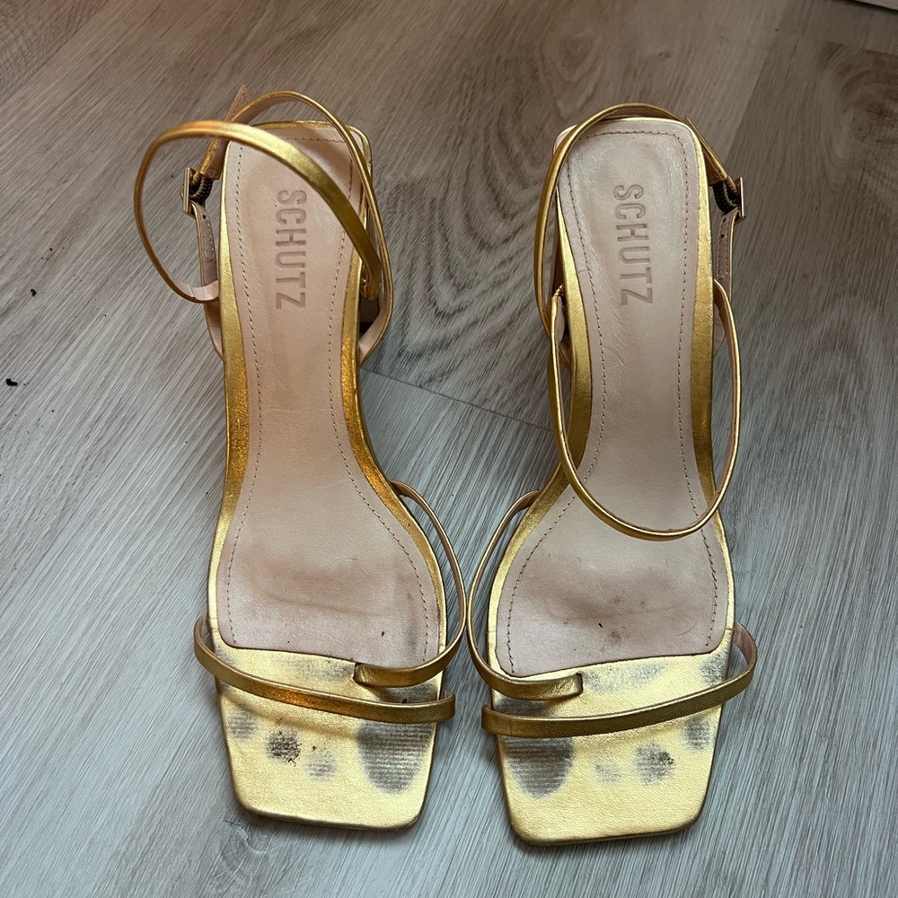 SCHUTZ Women's Metallic Gold Heels